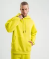 Unisex Double Oversize Kapşonlu Basic SweatShirt - Sarı