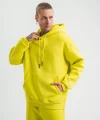 Unisex Double Oversize Kapşonlu Basic SweatShirt - Sarı