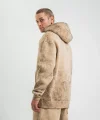 Unisex Double Oversize Kapşonlu Yıkamalı SweatShirt - Bej