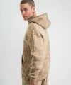 Unisex Double Oversize Kapşonlu Yıkamalı SweatShirt - Bej