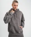 Unisex Double Oversize Kapşonlu Yıkamalı SweatShirt - Füme