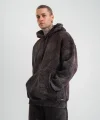 Unisex Double Oversize Kapşonlu Yıkamalı SweatShirt - Kahve