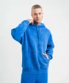 Unisex Double Oversize Kapşonlu Yıkamalı SweatShirt - Mavi