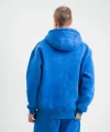 Unisex Double Oversize Kapşonlu Yıkamalı SweatShirt - Mavi