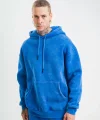 Unisex Double Oversize Kapşonlu Yıkamalı SweatShirt - Mavi