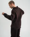Unisex Double Oversize Patlı Yaka SweatShirt - Kahve