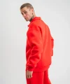 Unisex Double Oversize Patlı Yaka SweatShirt - Kırmızı