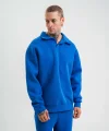 Unisex Double Oversize Patlı Yaka SweatShirt - Mavi