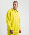 Unisex Double Oversize Patlı Yaka SweatShirt - Sarı