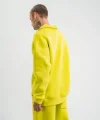Unisex Double Oversize Patlı Yaka SweatShirt - Sarı