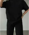 Unisex Düz Thirt Ve Eşofman Takımı  iyah