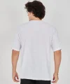 Unisex Jakar Kumaş Rahat Kol T-Shirt - Beyaz