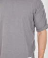 Unisex Jakar Kumaş Rahat Kol T-Shirt - Gri