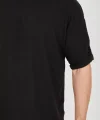 Unisex Jakar Kumaş Rahat Kol T-Shirt - Siyah