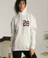 Unisex Kapşonlu Baskılı weetshirt  Beyaz