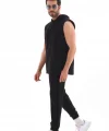 Unisex Kapşonlu Kolsuz Eşofman Takımı- Siyah