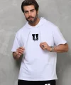 Unisex Kapşonlu Oversize T-Shirt Takım - Beyaz