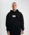 Unisex Kapşonlu Uzun Kol Patchli Nakışlı SweatShirt - Siyah