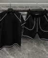 Unisex Karoyaka Dikişli Şortlu Takım - Siyah
