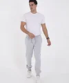 Unisex Kışlık Üç İplik Lastikli Eşofman Pantolon - Gri