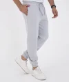 Unisex Kışlık Üç İplik Lastikli Eşofman Pantolon - Gri