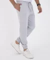 Unisex Kışlık Üç İplik Lastikli Eşofman Pantolon - Gri