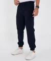 Unisex Kışlık Üç İplik Lastikli Eşofman Pantolon - Lacivert