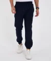 Unisex Kışlık Üç İplik Lastikli Eşofman Pantolon - Lacivert
