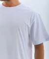 Unisex Oversize Düz Bisiklet Yaka T-Shirt - Beyaz