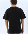 Unisex Oversize Taşlı Bisiklet Yaka T-Shirt - Siyah