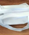 Unisex Piknik ve Deniz Cepli Fermuarlı Çanta - Beyaz