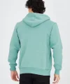 Unisex Tam Fermuarlı Kapşonlu  Hırka - Mint Yeşili