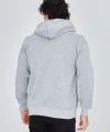 Unisex Tam Fermuarlı Kapşonlu  SweatShirt - Gri