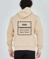 Unisex Tam Fermuarlı Kapşonlu Özel Tasarım SweatShirt - Bej