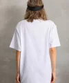 Unisex Taş Desenli Oversize Thirt  Beyaz