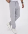 Unisex Üç İplik Basic Eşofman Özel Tasarım Pantolon - Gri