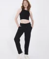 Unisex Üç İplik Basic Eşofman Pantolon - Siyah