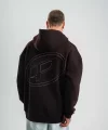 Unisex Üç İplik Kapşonlu Nakışlı SweatShirt - Kahve