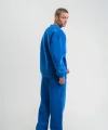 Unisex Uzun Kol Bisiklet Yaka Yıkamalı Eşofman Takım - Mavi
