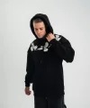 Unisex Uzun Kol Bisiklet Yaka Yıkamalı SweatShirt - Siyah