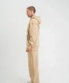 Unisex Uzun Kol Kapşonlu Eşofman Takım - Bej