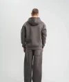 Unisex Uzun Kol Kapşonlu Eşofman Takım - Füme