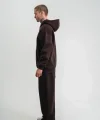 Unisex Uzun Kol Kapşonlu Eşofman Takım - Kahve