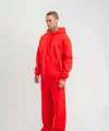 Unisex Uzun Kol Kapşonlu Eşofman Takım - Kırmızı