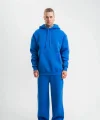 Unisex Uzun Kol Kapşonlu Eşofman Takım - Mavi