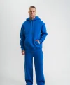 Unisex Uzun Kol Kapşonlu Eşofman Takım - Mavi