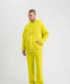 Unisex Uzun Kol Kapşonlu Eşofman Takım - Sarı
