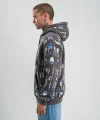 Unisex Uzun Kol Kapşonlu Pano Baskılı SweatShirt - Füme