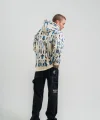 Unisex Uzun Kol Kapşonlu Pano Baskılı SweatShirt - Krem