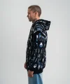 Unisex Uzun Kol Kapşonlu Pano Baskılı SweatShirt - Siyah